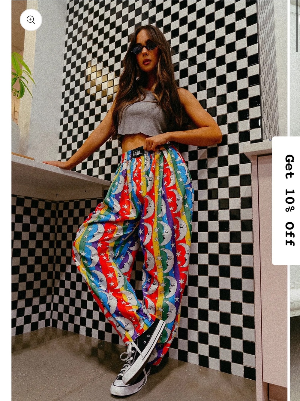 Dressed in lala rainbow moon boxer pants